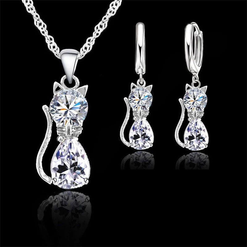 Romantic Cubic Zirconia Necklace & Earrings Set