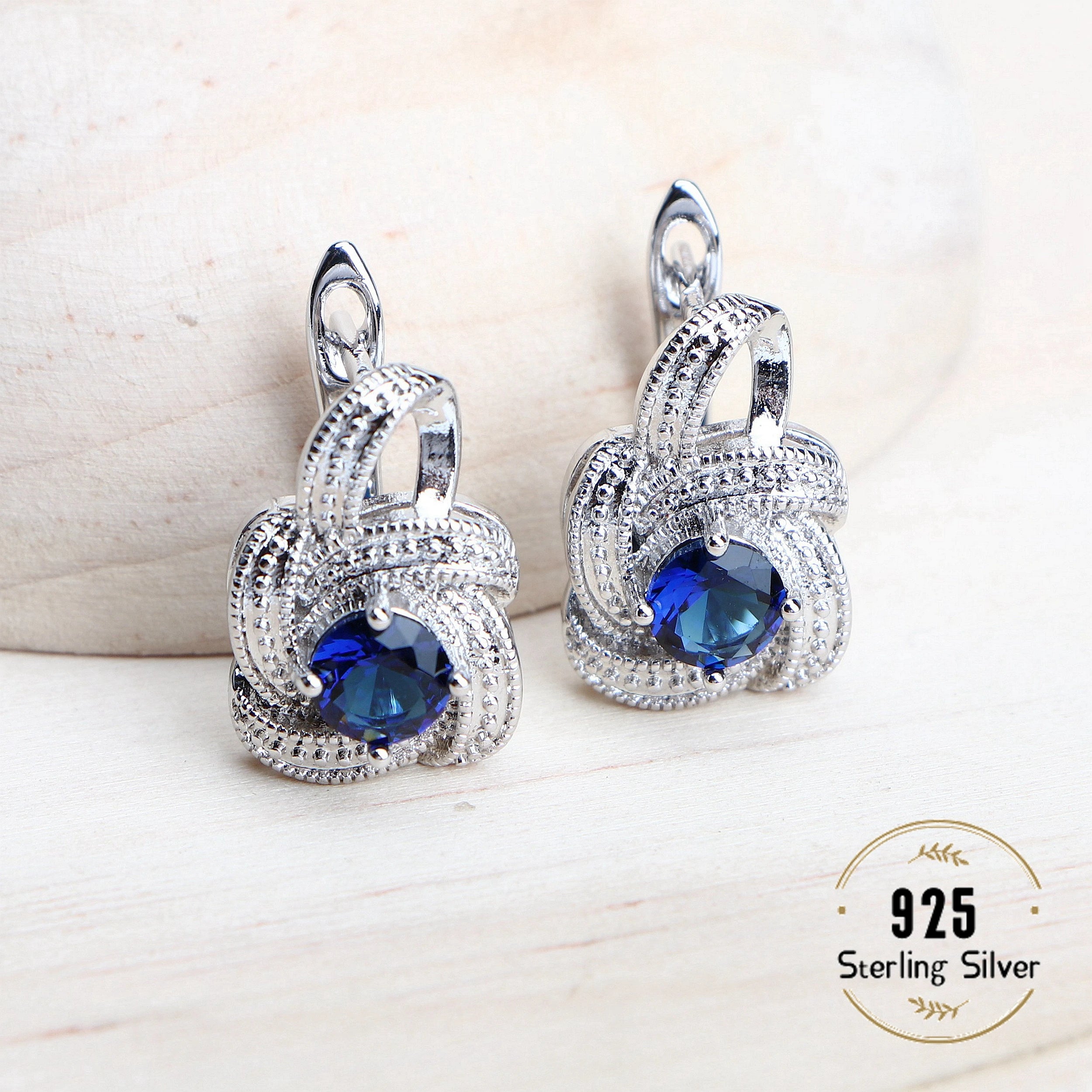 925 Sterling Silver Floral Jewelry Set with Zircon