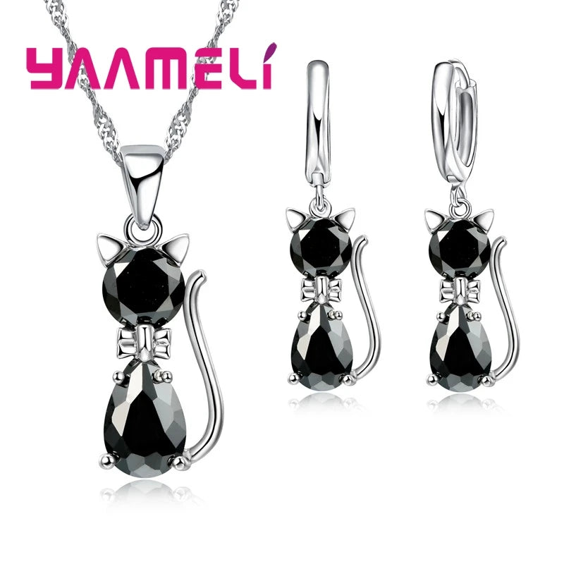 Romantic Cubic Zirconia Necklace & Earrings Set