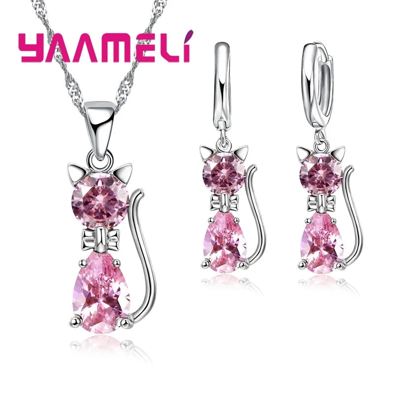 Romantic Cubic Zirconia Necklace & Earrings Set