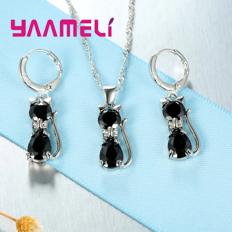 Romantic Cubic Zirconia Necklace & Earrings Set