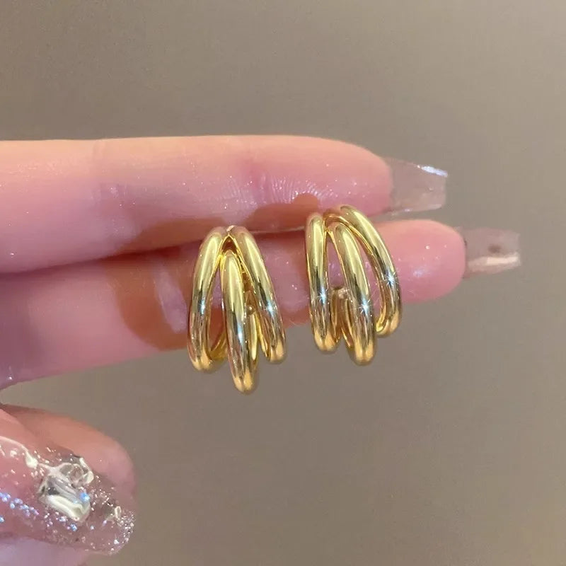 Geometric Hoop Earrings – Hip Hop Style