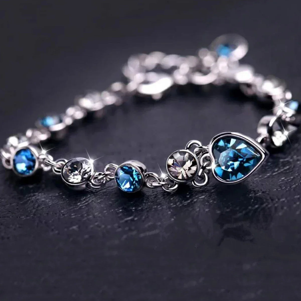 Trendy Cubic Zirconia Chain Bracelet