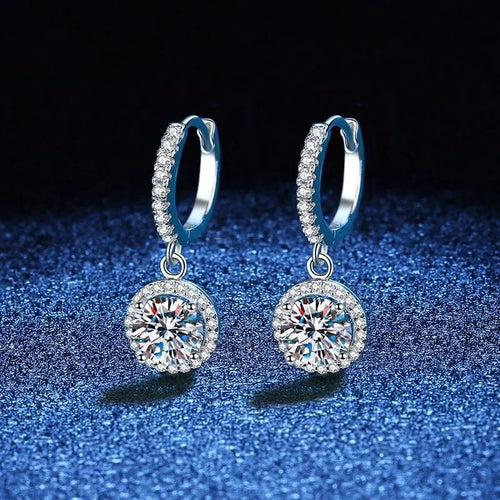 925 Sterling Silver Moissanite Hoop Earrings