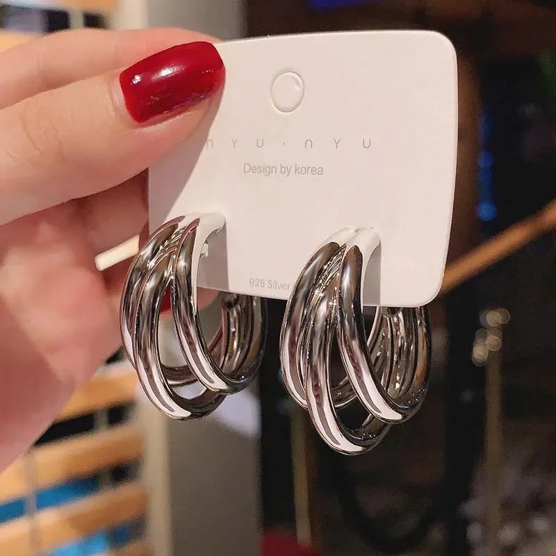 Geometric Hoop Earrings – Hip Hop Style