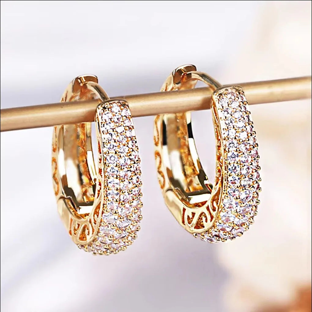 Cubic Zirconia Hoop Earrings