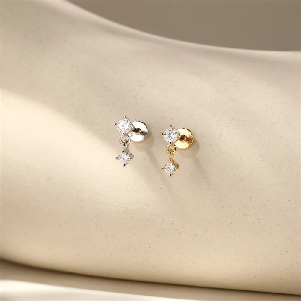 925 Sterling Silver Zircon Stud Earrings