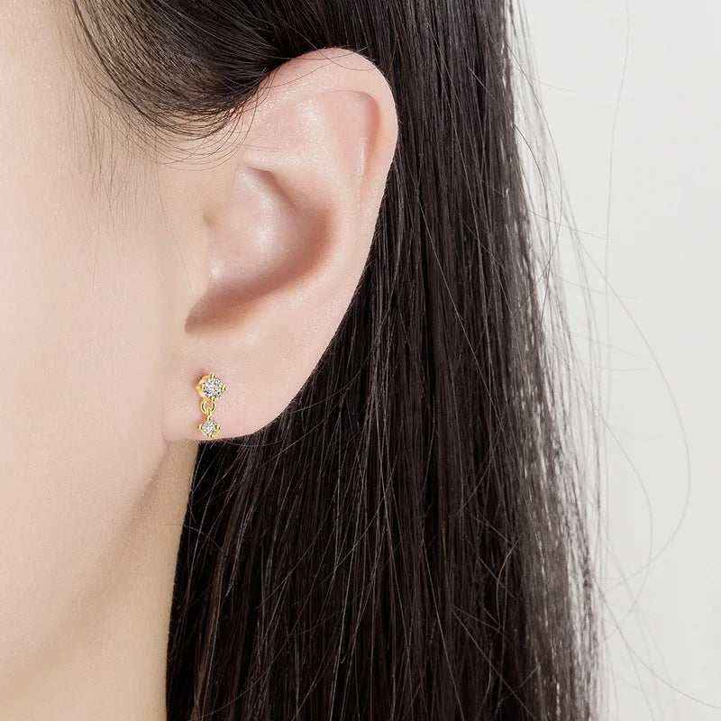 925 Sterling Silver Zircon Stud Earrings