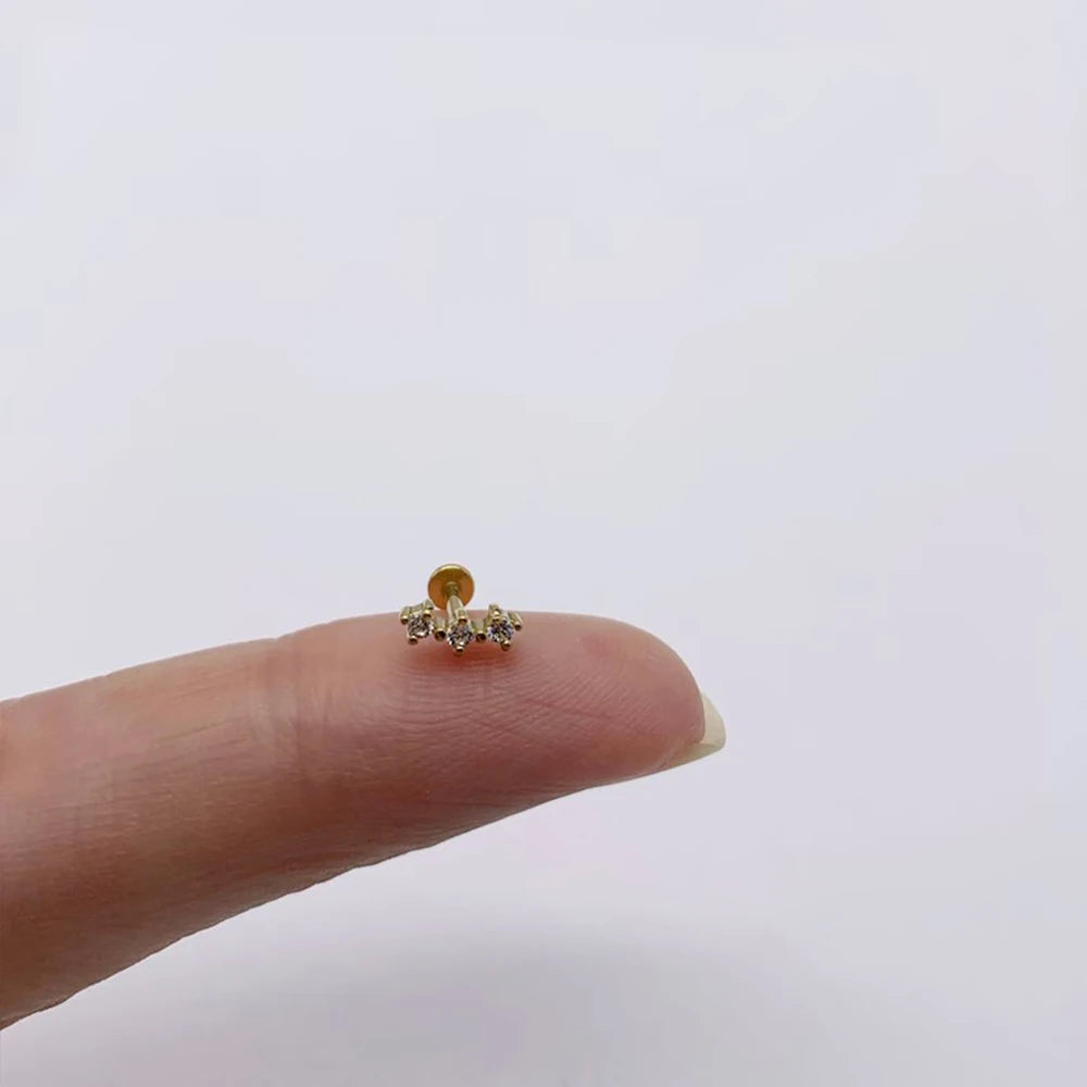 925 Sterling Silver Zircon Stud Earrings