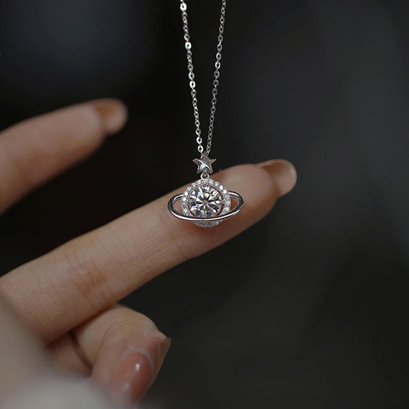 925 Sterling Silver Zircon Pendant Necklace