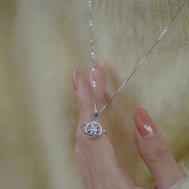925 Sterling Silver Zircon Pendant Necklace