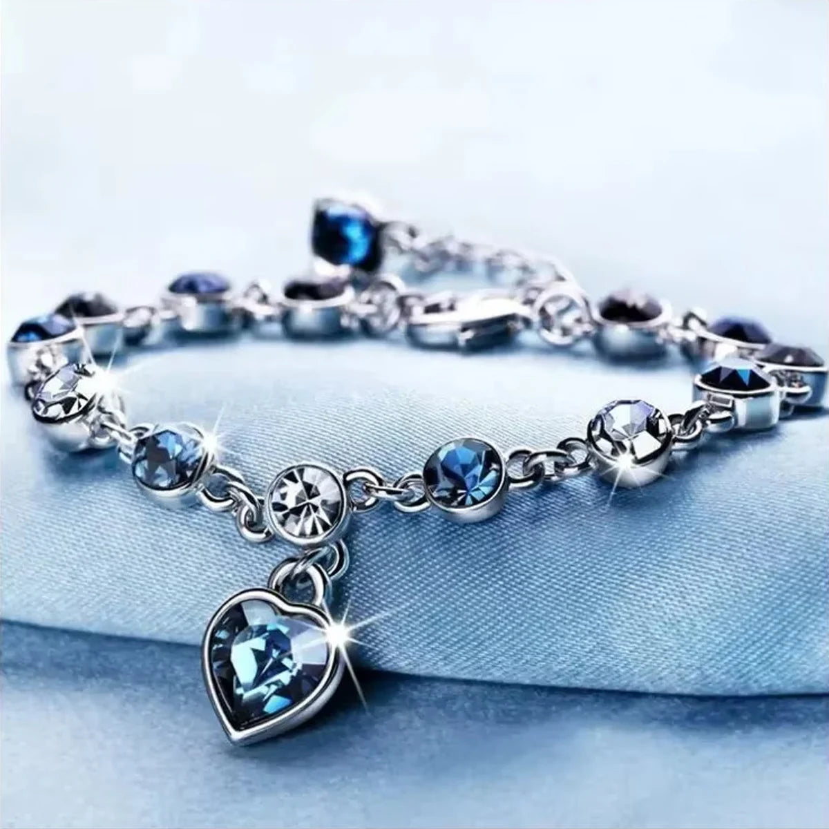 Trendy Cubic Zirconia Chain Bracelet