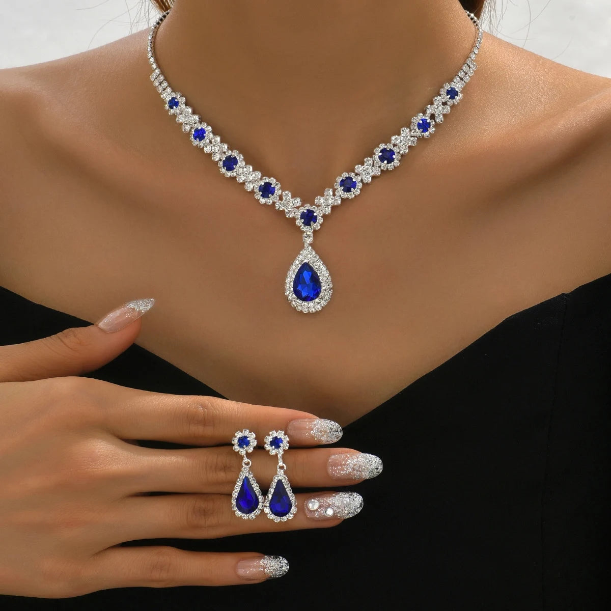 Classic Water Drop Necklace & Earrings Set