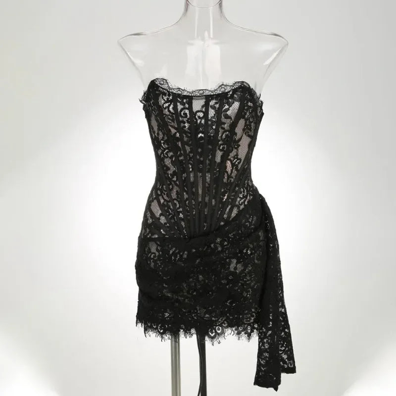 Strapless Lace Slim Fit Mini Dress