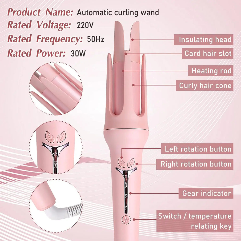 Automatic Rotating Hair Curler with Ionic Technology