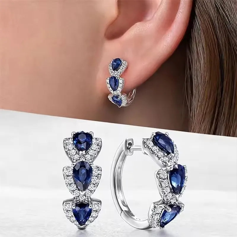 Elegant Glass Hoop Earrings