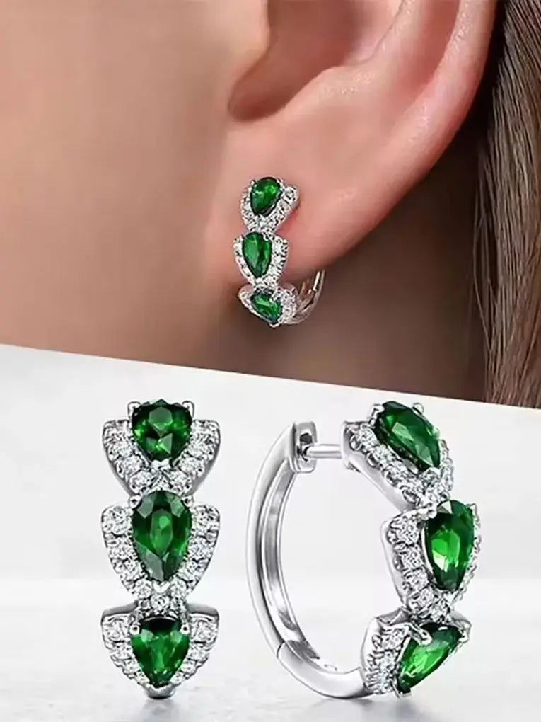Elegant Glass Hoop Earrings