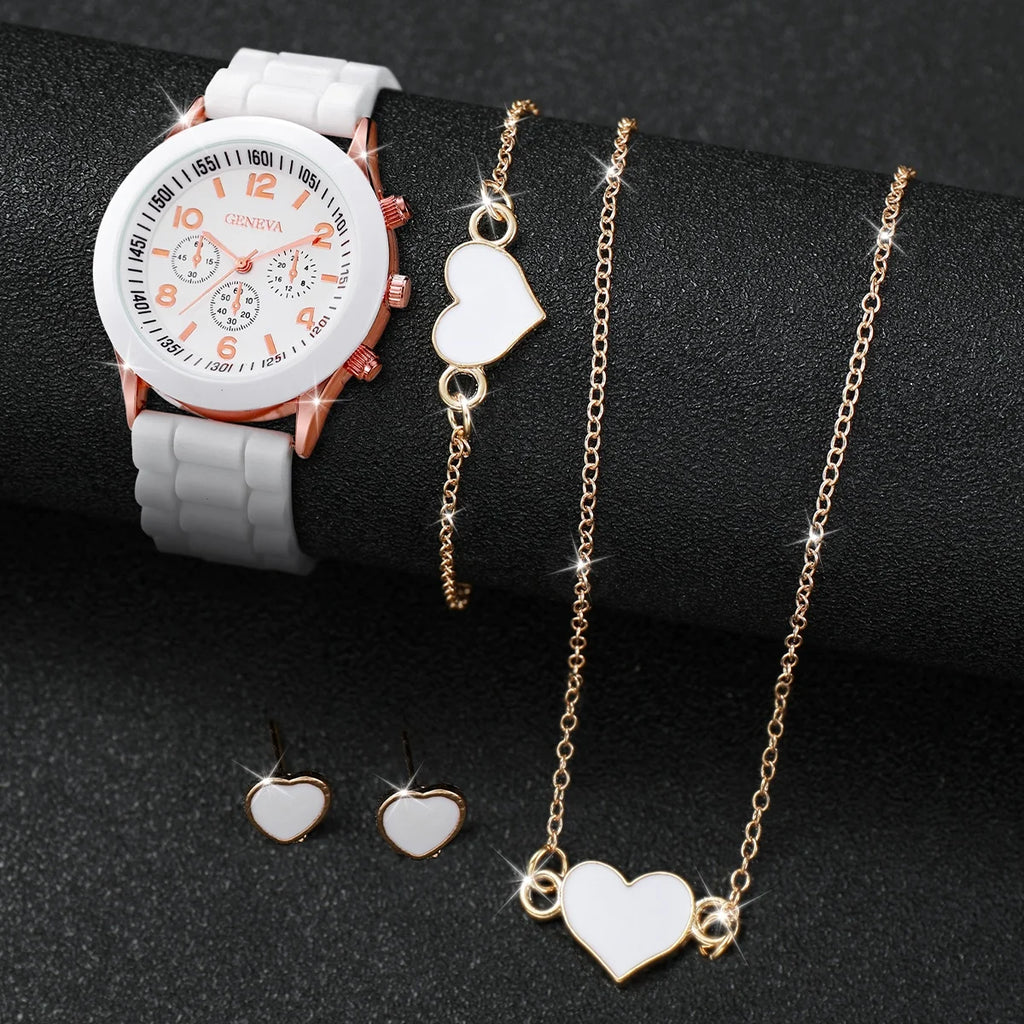 Casual Quartz Watch with Silicone Strap