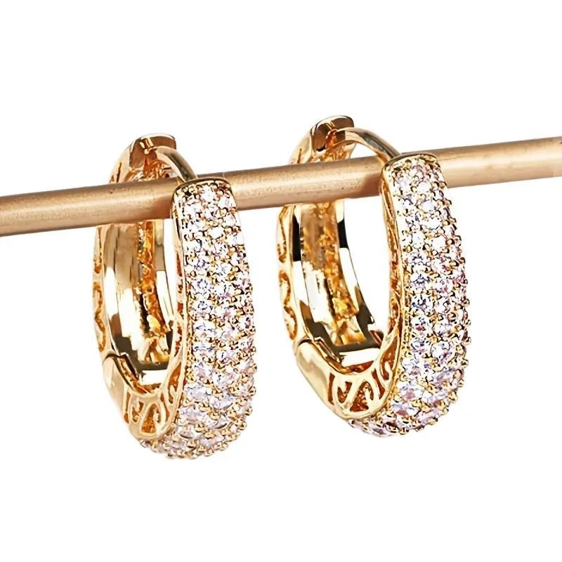 Cubic Zirconia Hoop Earrings