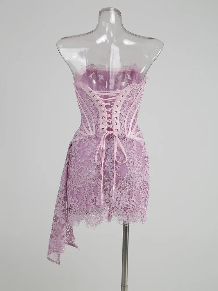 Strapless Lace Slim Fit Mini Dress