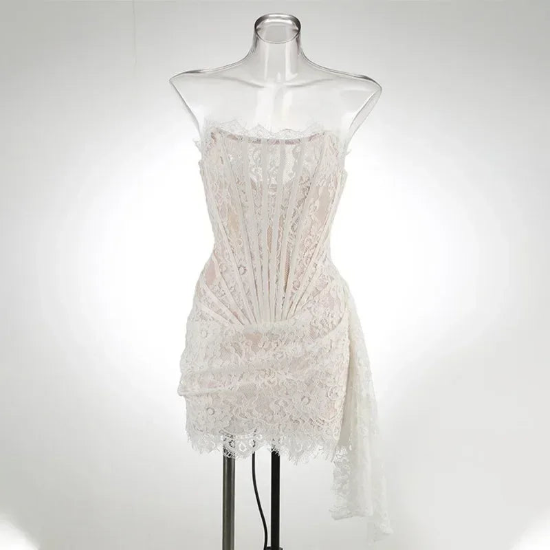 Strapless Lace Slim Fit Mini Dress