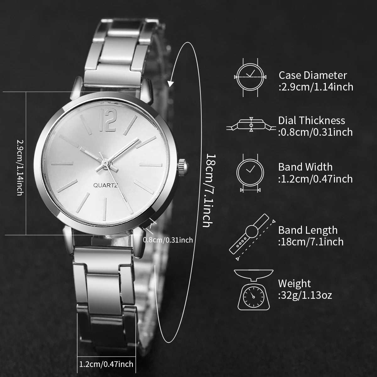 Women’s Casual Quartz Watch with Arabic Numerals