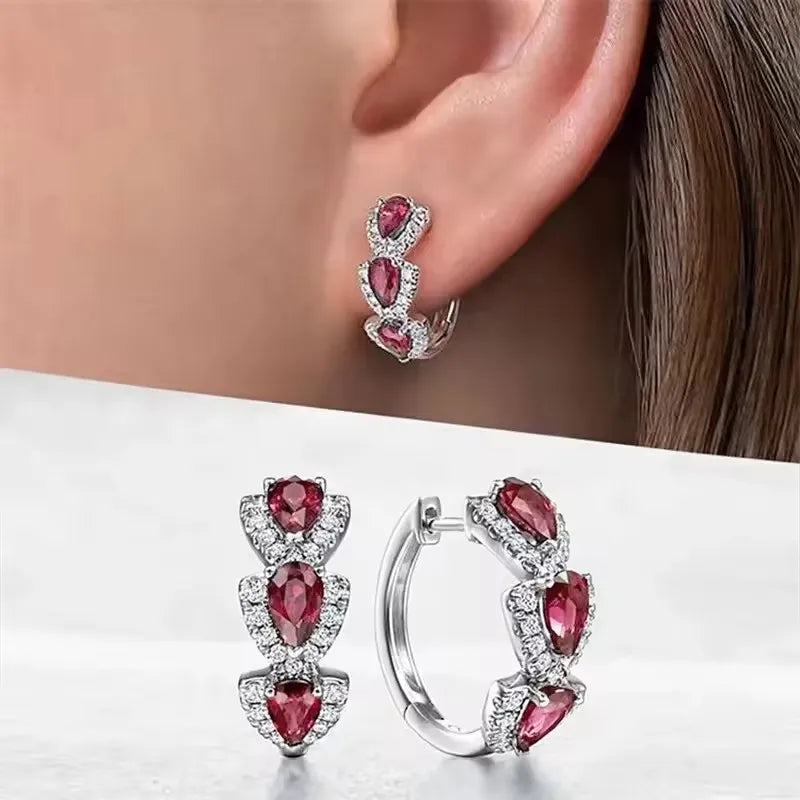 Elegant Glass Hoop Earrings