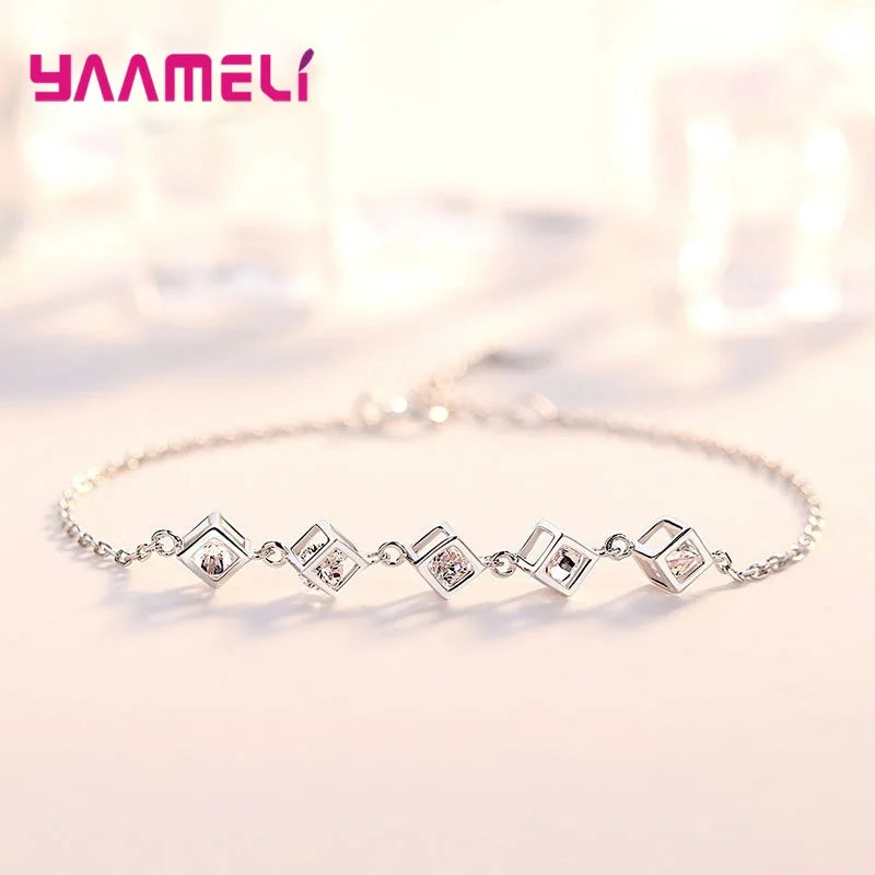 Square Cubic Zirconia Bridal Jewelry Set (4-Piece)