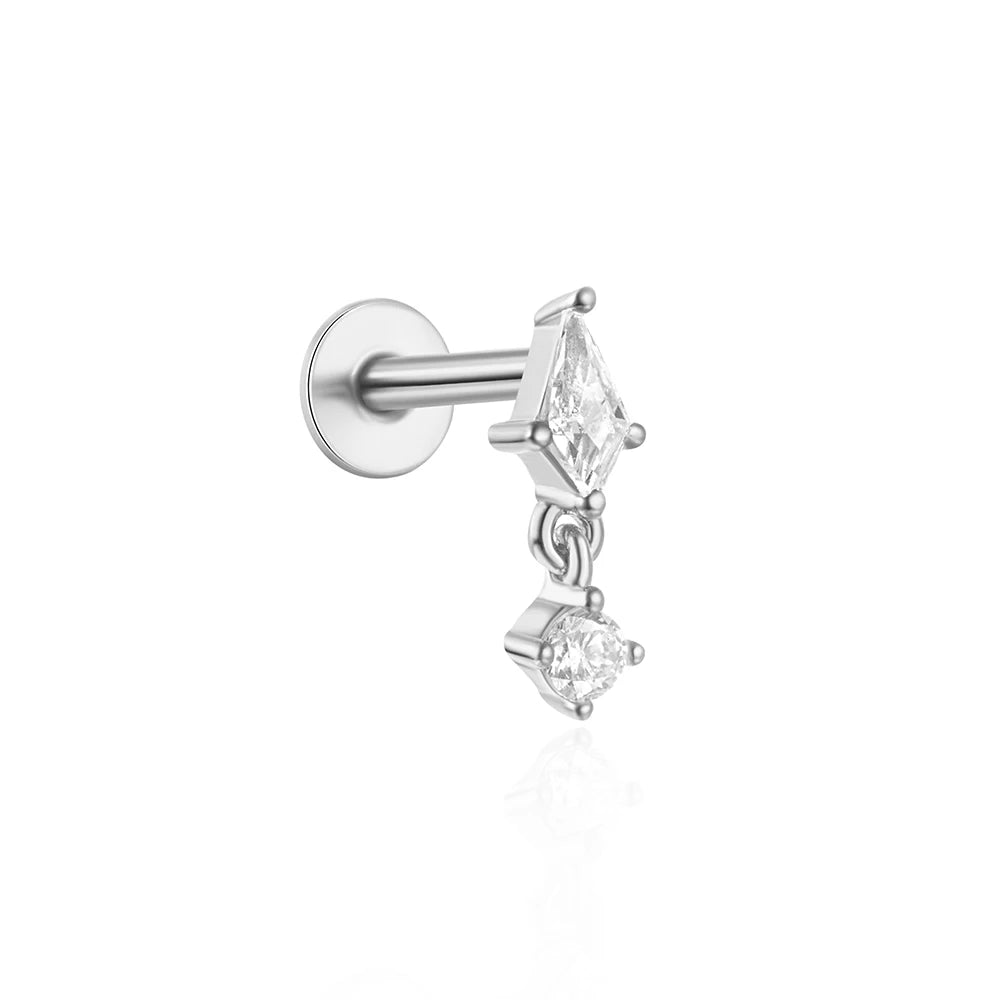 925 Sterling Silver Zircon Stud Earrings