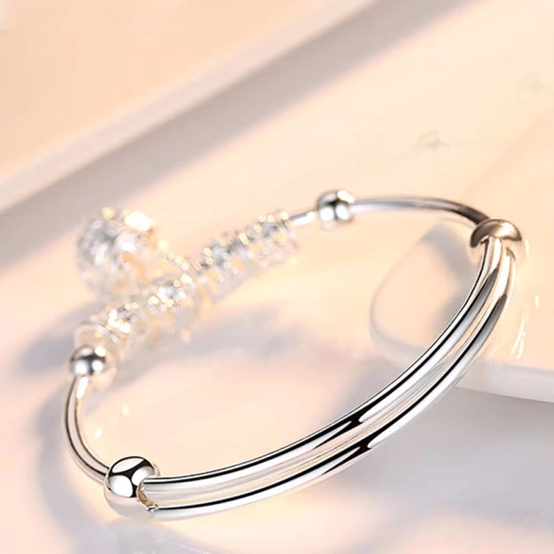 925 Sterling Silver Adjustable Bangle