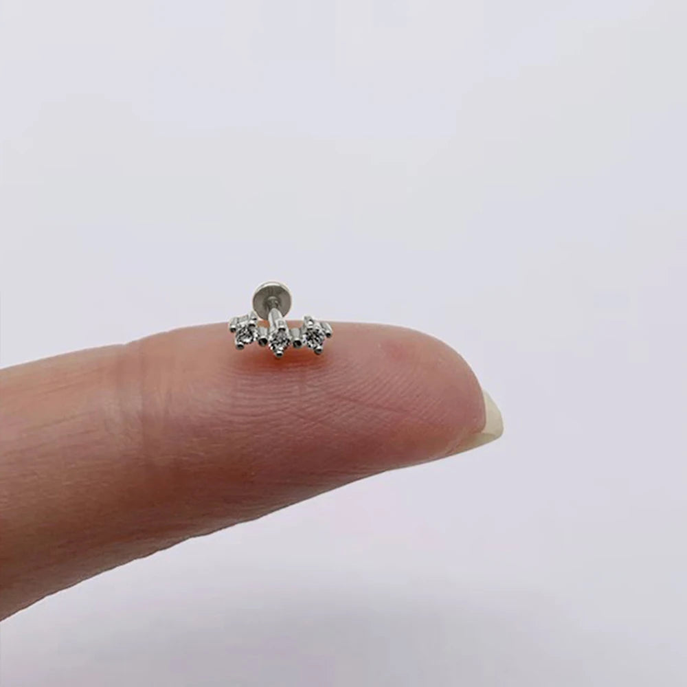 925 Sterling Silver Zircon Stud Earrings